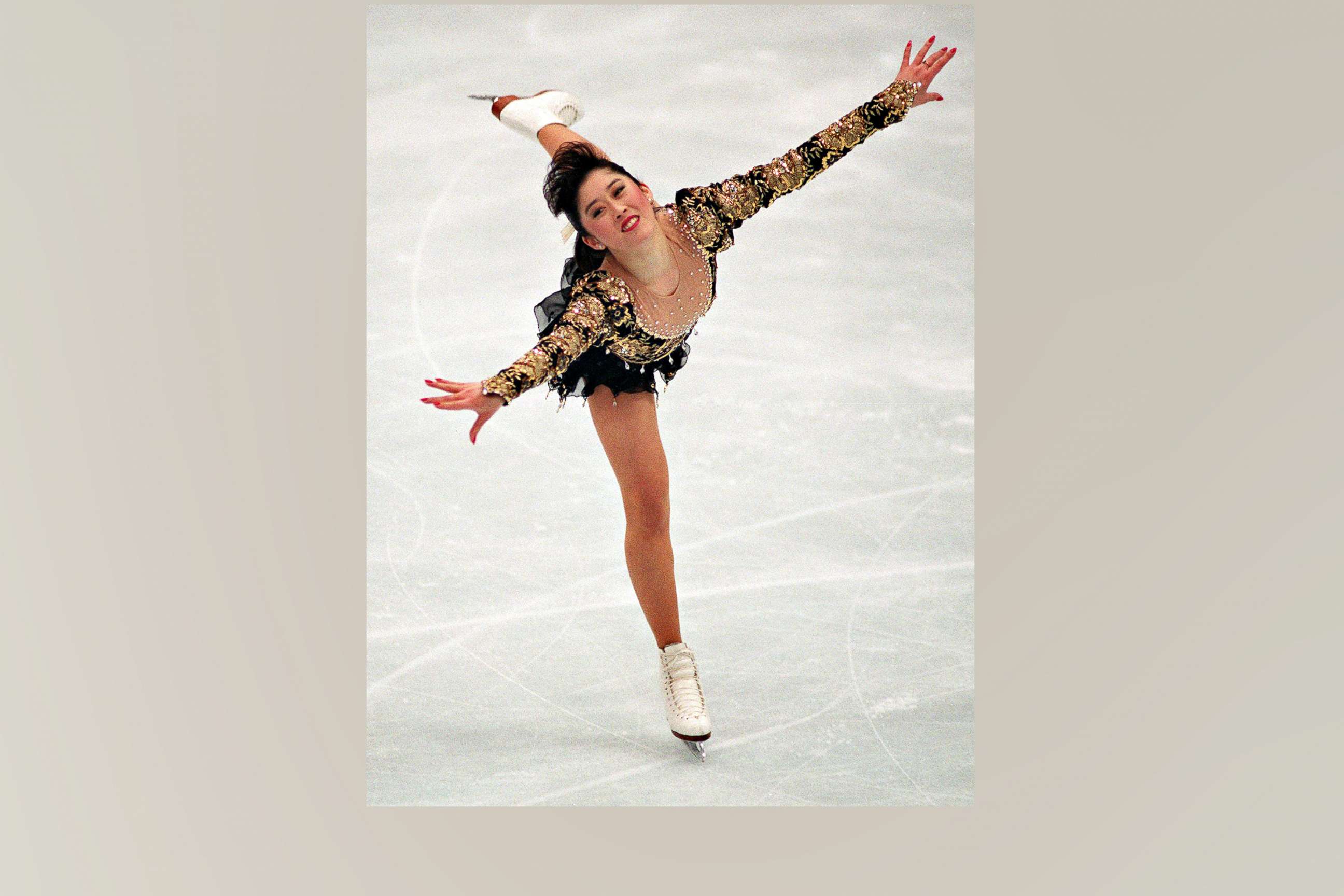 PHOTO: American Kristi Yamaguchi became the first Asian American woman to win a gold medal at the Winter Olympics, placing first in the women's singles event in figure skating in Albertville, France on Feb. 21, 1992.