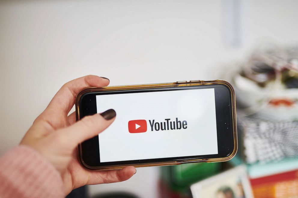PHOTO: The logo for YouTube is displayed on a smartphone in Brooklyn, N.Y., May 10, 2020. 