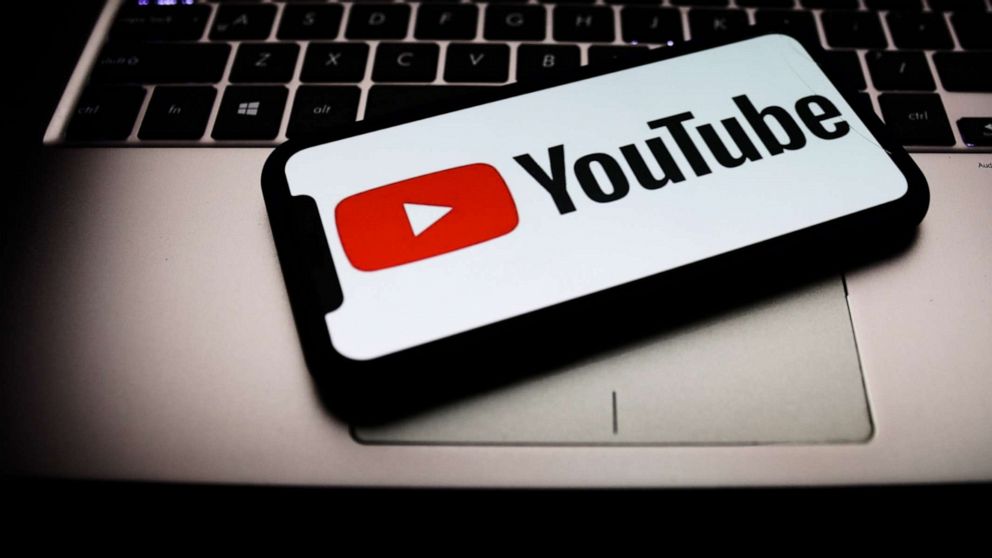 PHOTO: In this file photo, the Youtube logo is seen displayed on a phone screen.