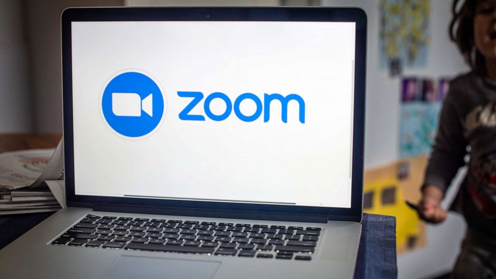 PHOTO: The Zoom Video Communications Inc. logo on a laptop computer arranged in Dobbs Ferry, New York, May 29, 2021.