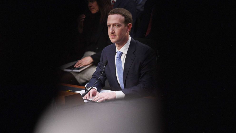 Facebook founder and CEO Mark Zuckerberg testifies during hearing about Facebook on Capitol Hill in Washington, D.C., April 10, 2018.
