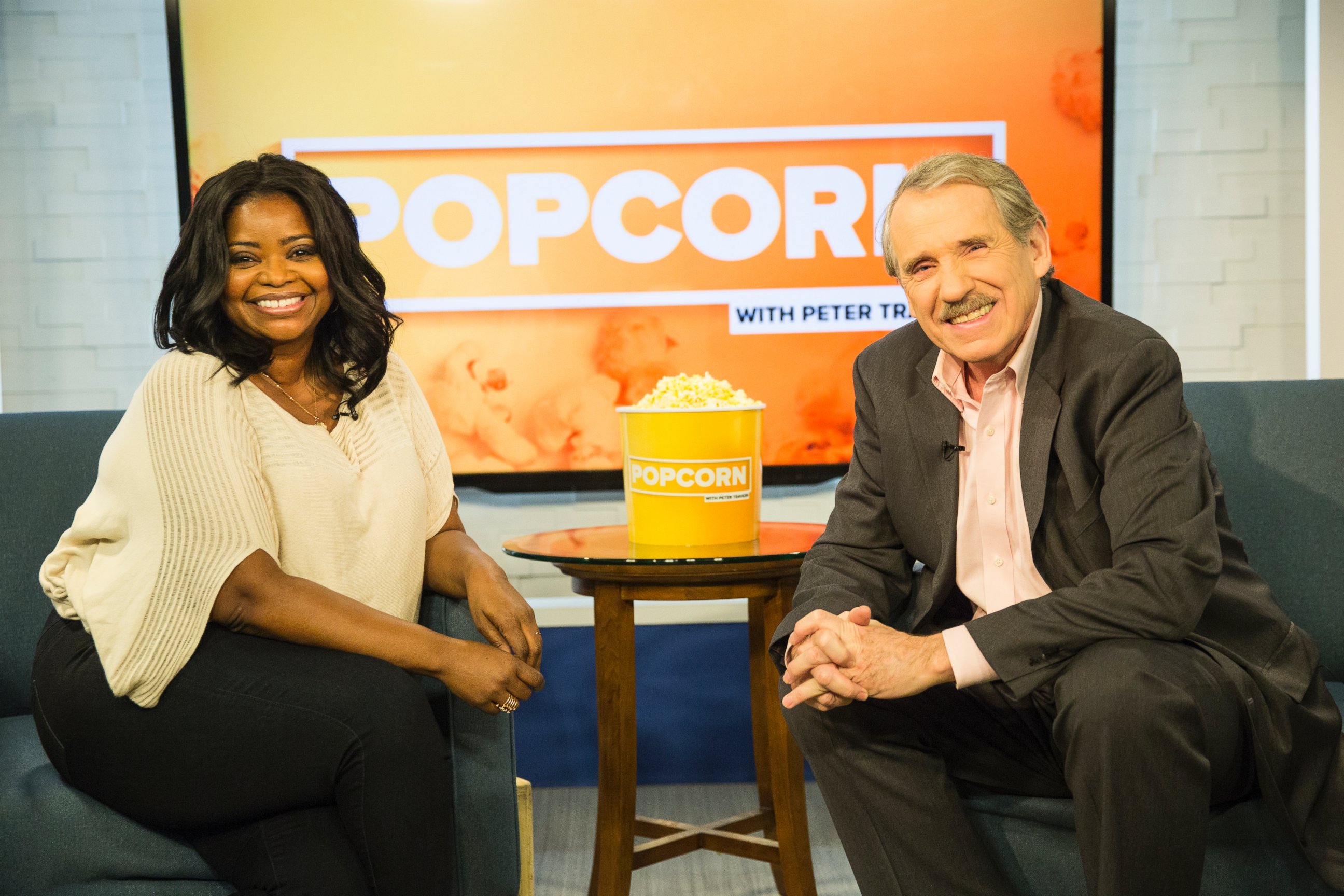 PHOTO: Octavia Spencer and Peter Travers at the ABC Studio in New York, December 5, 2016.
