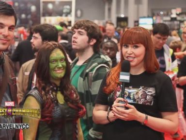 Cosplayers Dress Up as Gamora and Starlord