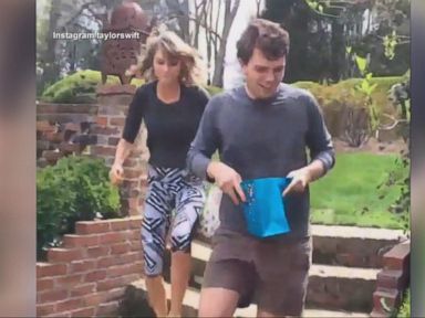 VIDEO: Swift, 25, and her brother Austin displayed unsportsmanlike conduct to gain the upper hand during their family's Easter egg hunt.