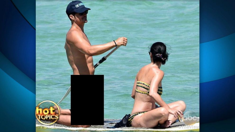 Fun Beach Nudes - Orlando Bloom Caught Paddle Boarding Naked With Katy Perry