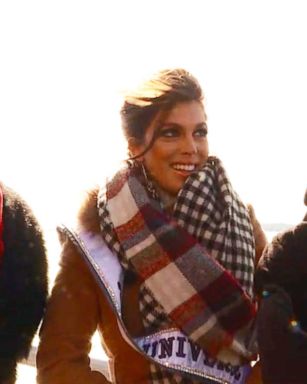 VIDEO: Miss Universe's first visit to the Statue of Liberty