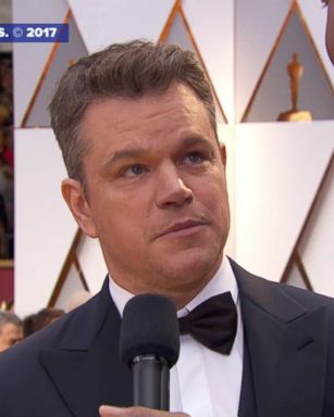 On the Oscar red carpet Matt Damon told GMA host Michael Strahan that his nemesis for years -- Academy Award host Jimmy Kimmel -- -- is "talentless."