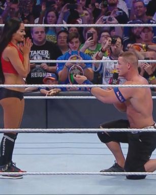 VIDEO: After saying he'd never marry again, the wrestler proposed to his girlfriend of five years, Nikki Bella.