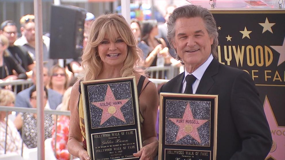 992px x 558px - Walk of Fame honors Goldie Hawn and Kurt Russell with double ...