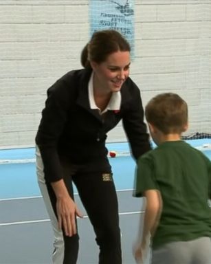 Kate, 35, made her first solo appearance since announcing her third pregnancy during an event at the National Tennis Centre at Roehampton.