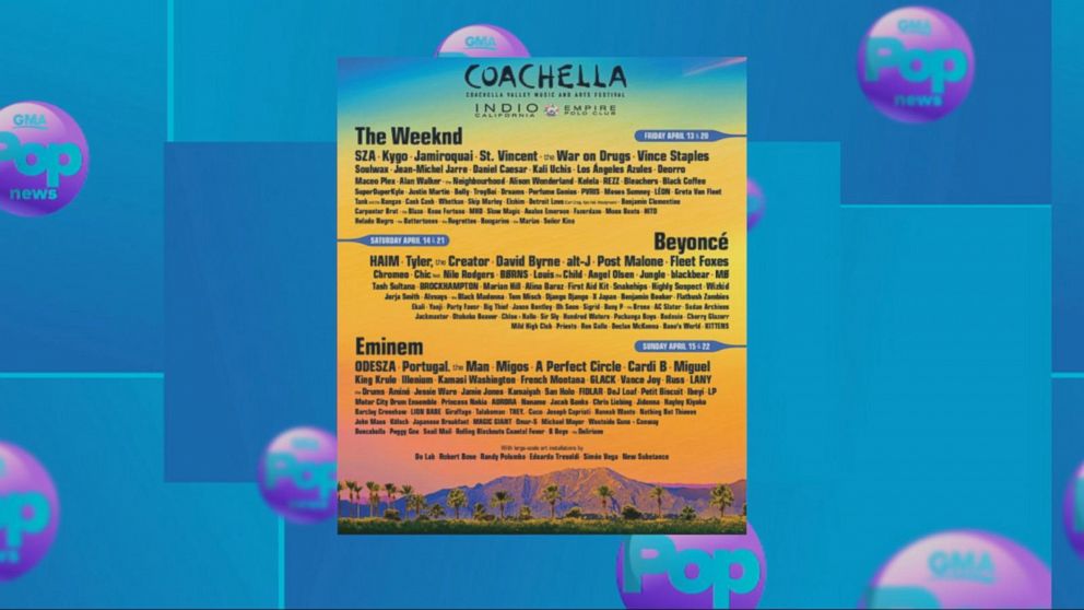 Beyonce, Eminem to headline Coachella 2018 - Good Morning America