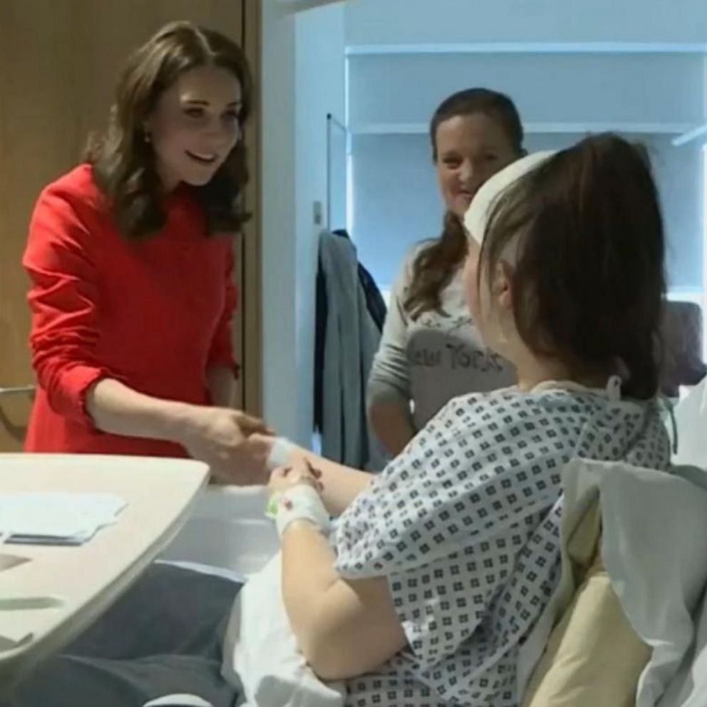 VIDEO: Kate, 36, met with patients at Great Ormond Street Hospital, one of the six charities Princess Diana focused on until her death.