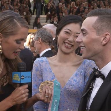 VIDEO: Olympic figure skaters Mirai Nagasu and Adam Rippon talk Oscars