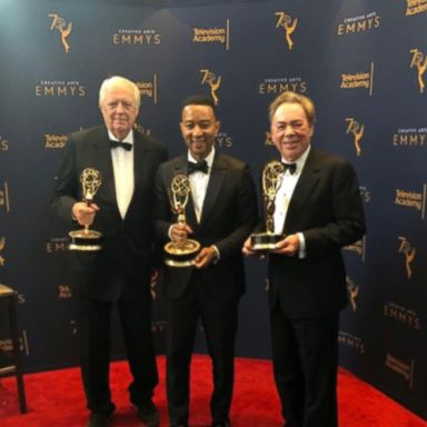 VIDEO: John Legend, Andrew Lloyd Webber and Tim Rice all added their names to an exclusive list of Emmy, Grammy, Oscar and Tony winners -- known colloquially as an EGOT -- on Sunday night.