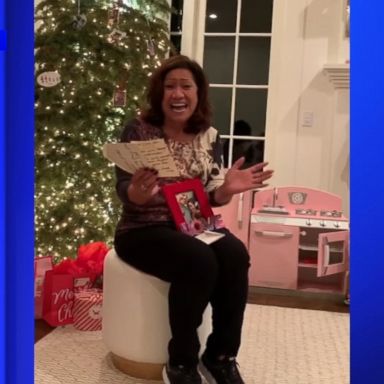 VIDEO: The actor's mother fought to hold back the tears when she received the amazing gift.