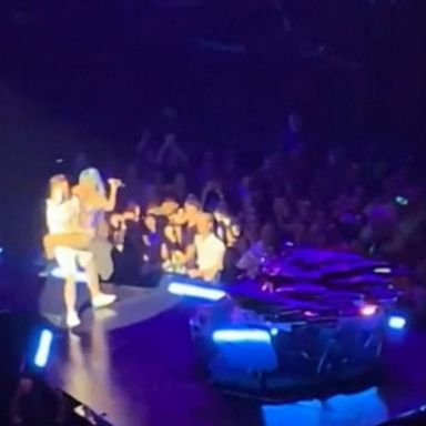 VIDEO: Lady Gaga and fan tumble off stage during Las Vegas concert