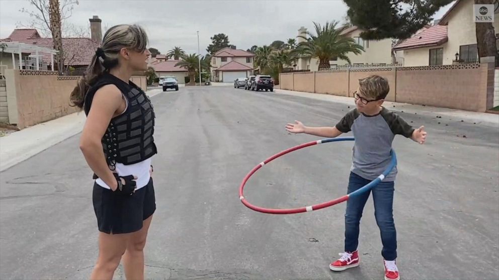Hula hoop record holder shows off social distancing skills - Good Morning  America