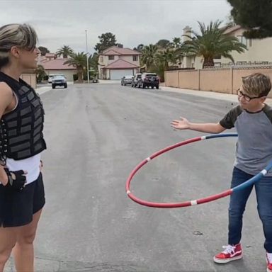 VIDEO: Hula hoop record holder shows off social distancing skills