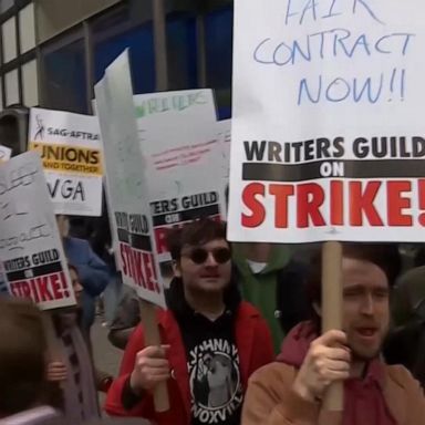 VIDEO: Screenwriters go on strike for 1st time in 15 years