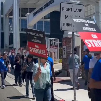 VIDEO: Writers picket outside major Hollywood studios as strike continues