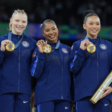 VIDEO: Simone Bile cements place in history, leading the US women's gymnastics team to gold