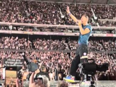 WATCH:  Chris Martin takes a tumble