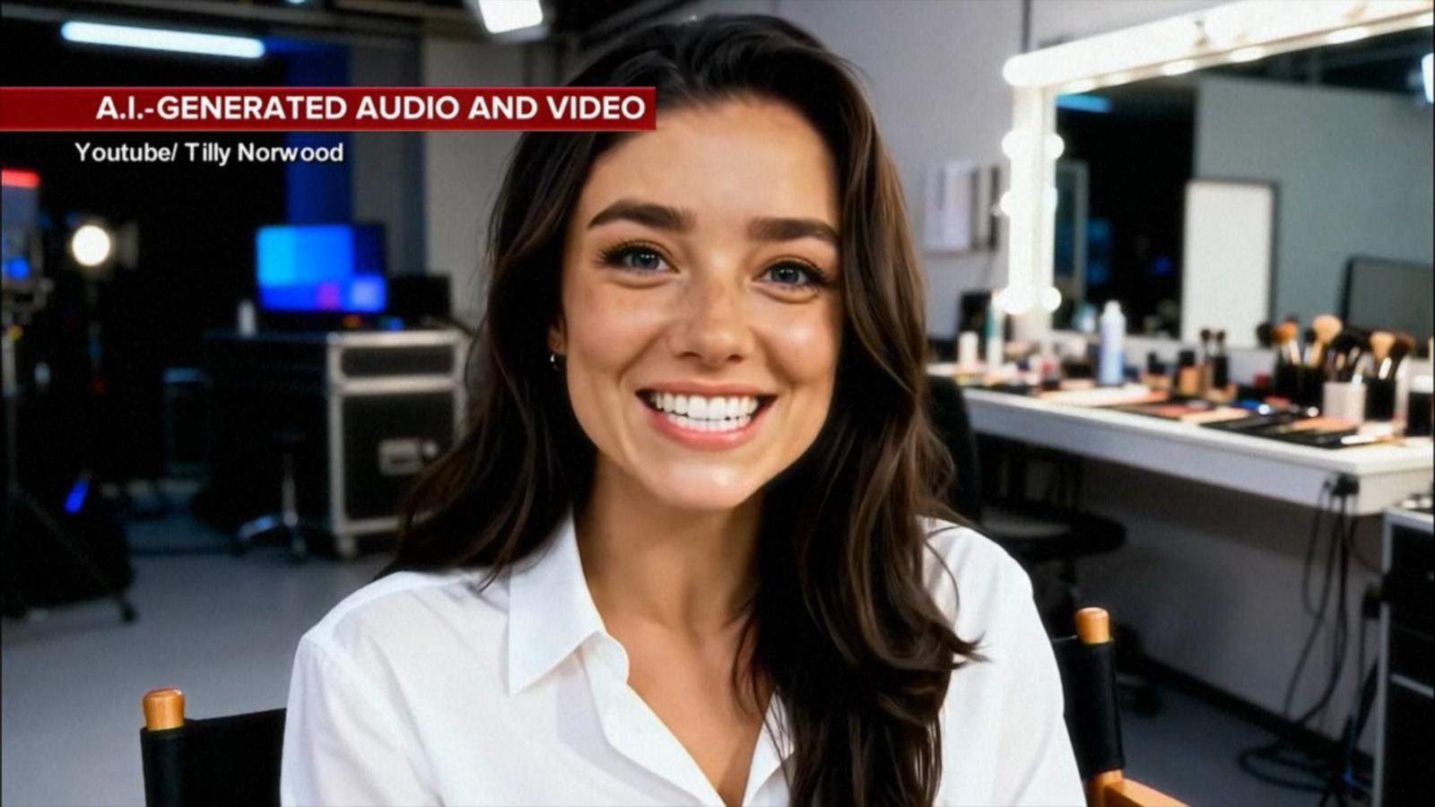 WATCH:  AI-generated 'actress' Tilly Norwood making feature film debut
