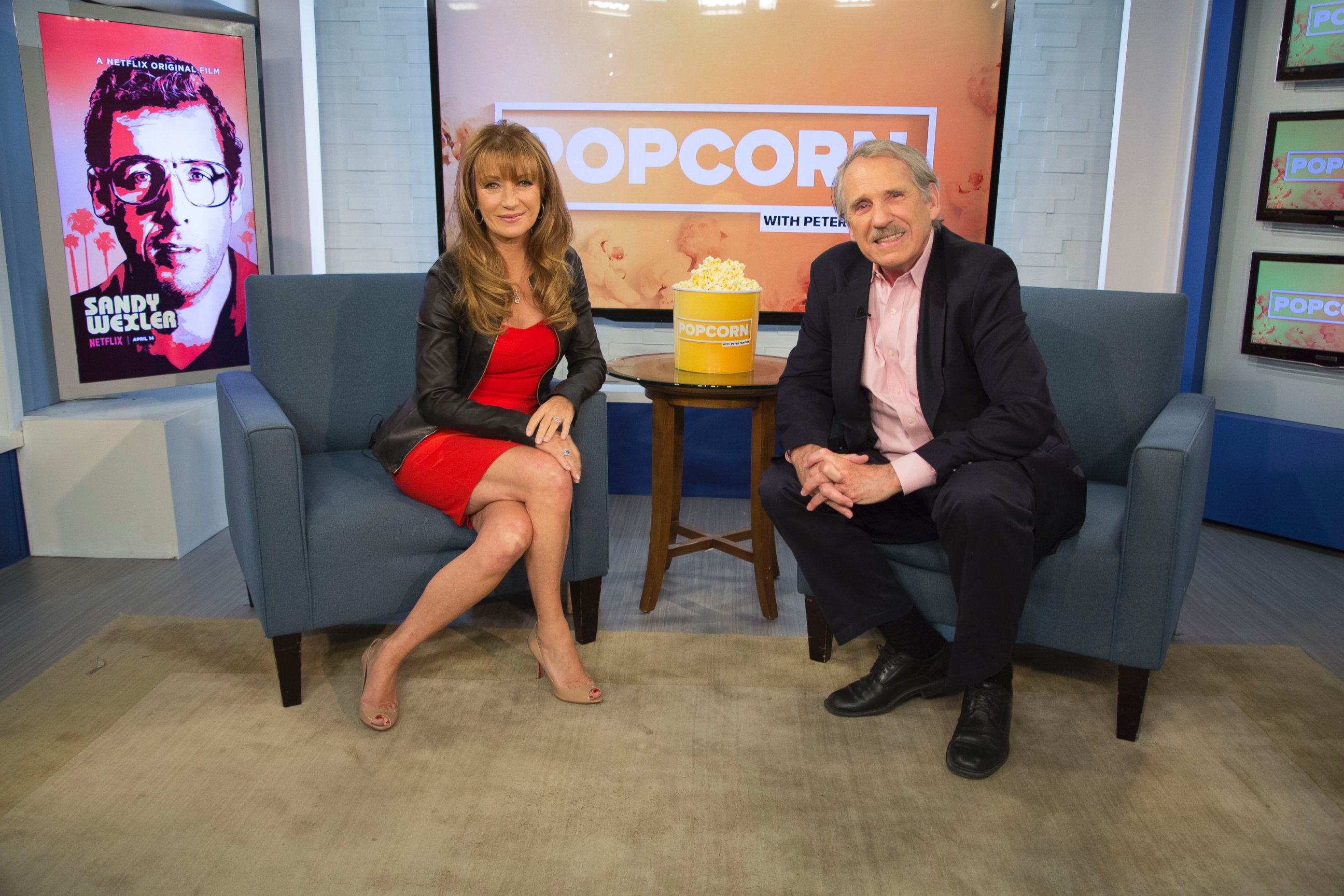 PHOTO: Jane Seymour and Peter Travers at the ABC News studios in New York City, on "Popcorn with Peter Travers," April 3, 2017.