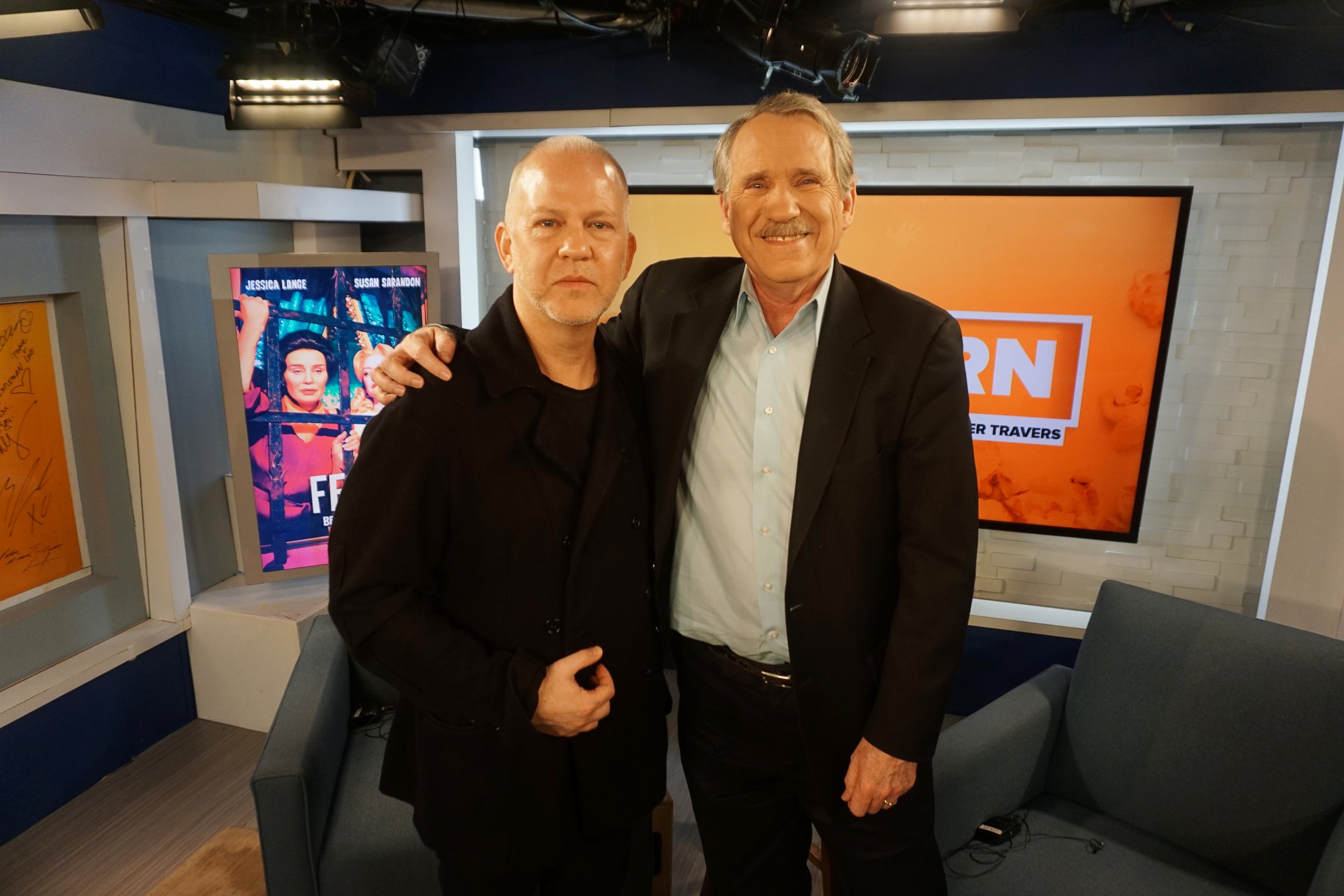 PHOTO: Ryan Murphy and Peter Travers at the ABC News Studios in N.Y., Feb. 13, 2017.