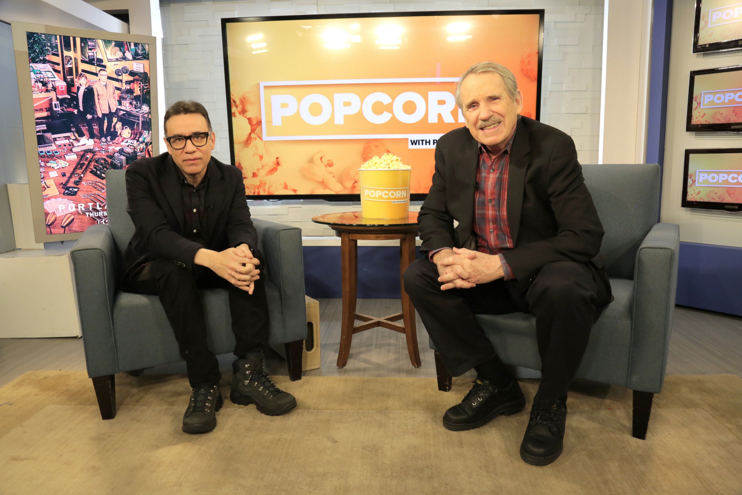 PHOTO: Fred Armisen and Peter Travers are seen here at the ABC News studios in New York, Feb. 9, 2017.