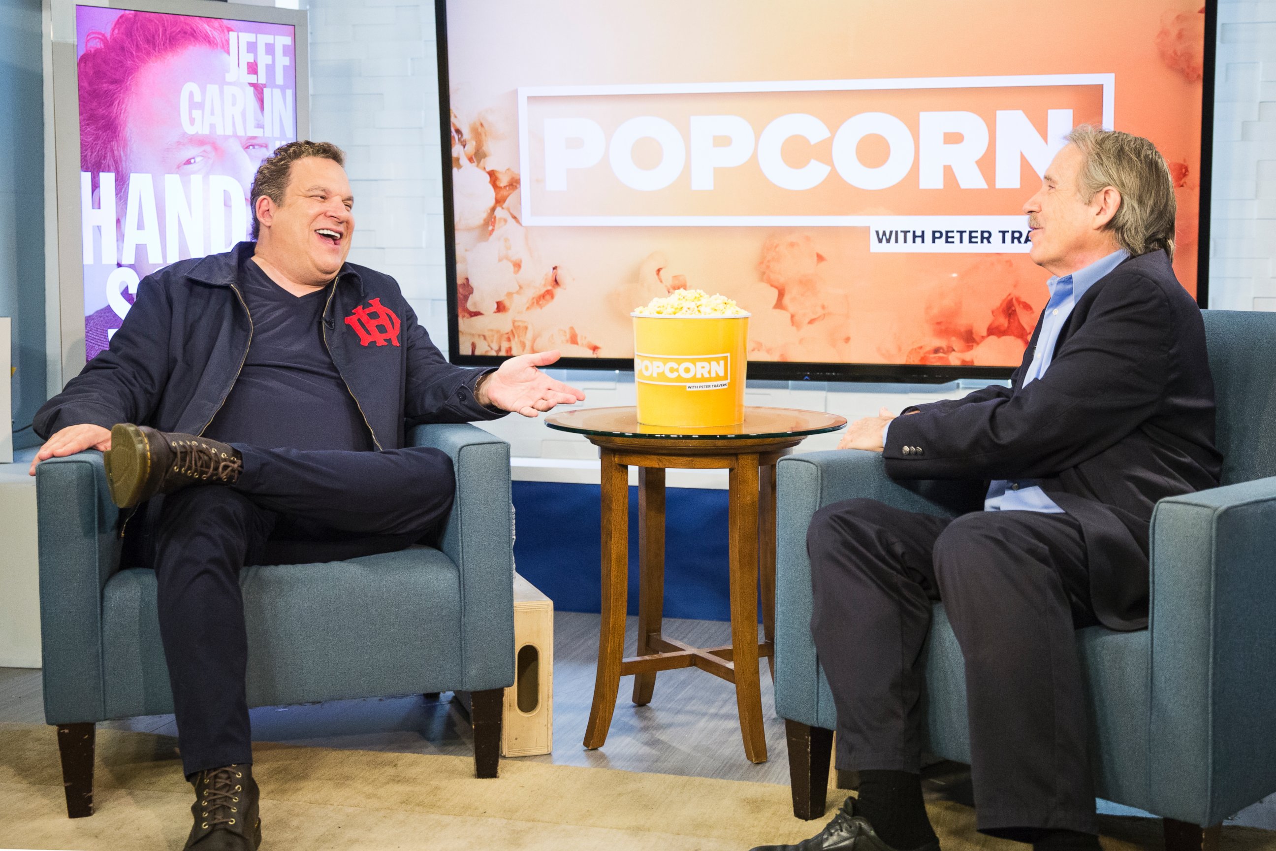 PHOTO: Jeff Garlin and Peter Travers at the ABC News studios in New York, May 3, 2017. 