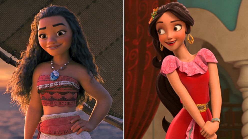 PHOTO: Disney characters Moana, left, and Elena of Avalor.
