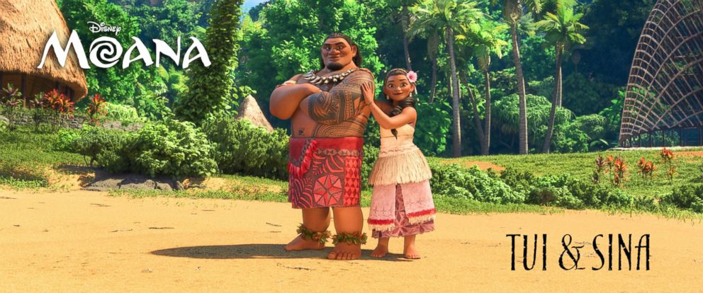 PHOTO: Characters Chief Tui and wife Sina from the new Disney film, "Moana."