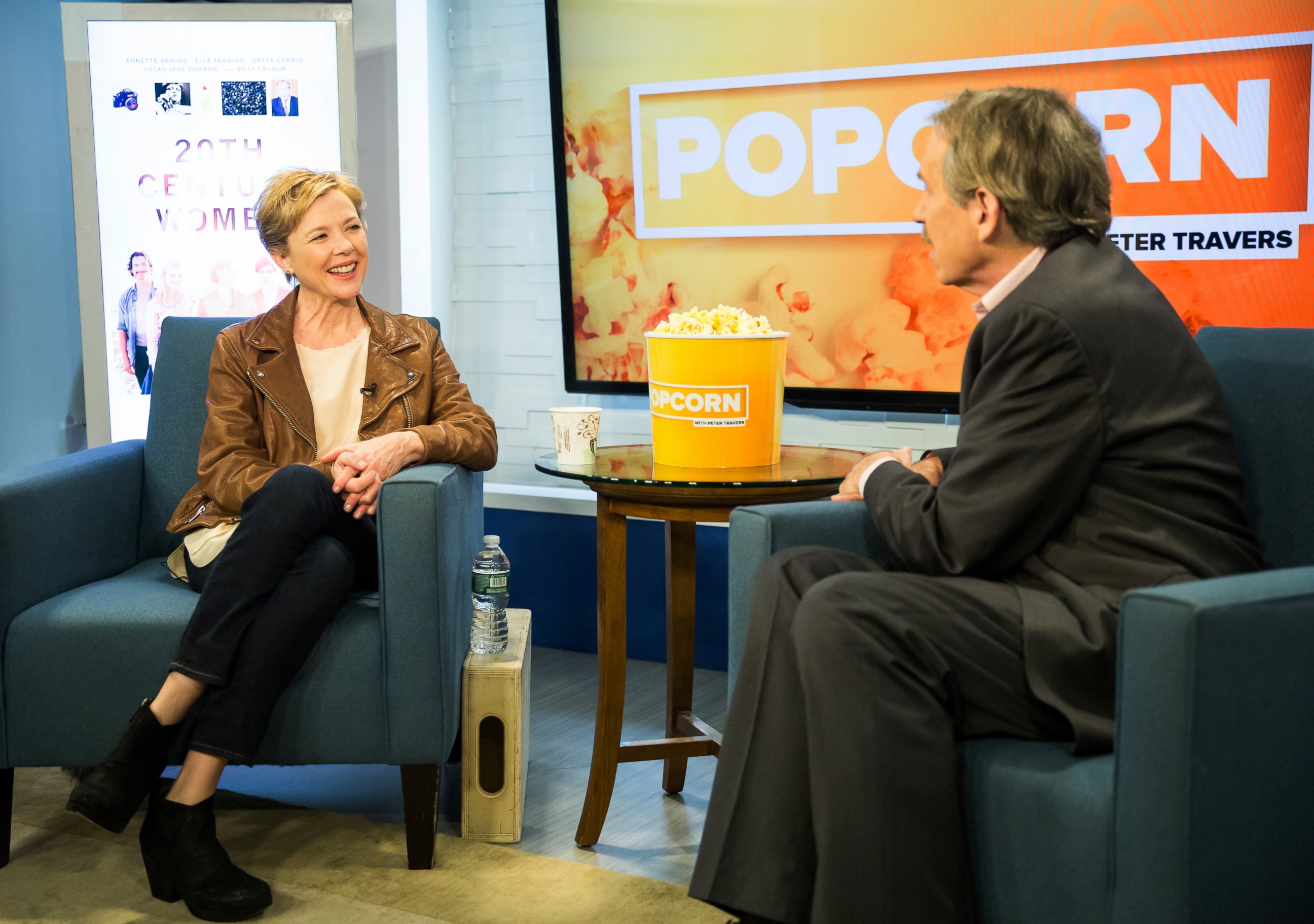 PHOTO: Annette Bening and Peter Travers at the ABC News studios in New York, Dec. 5, 2016.