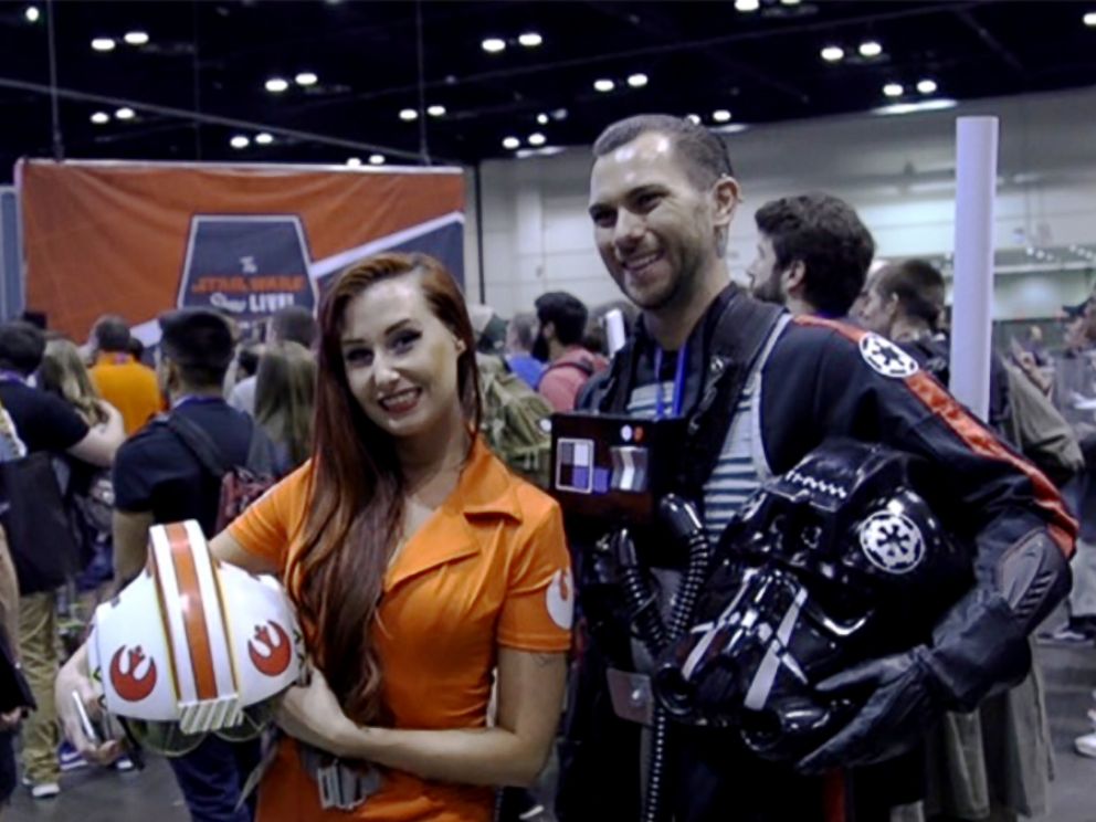 PHOTO: Tracy Garder and Adam Ingeme found love at Star Wars Celebration 2015 in Anaheim, Calif. Ingeme proposed with a ring in a homemade thermal detonator.