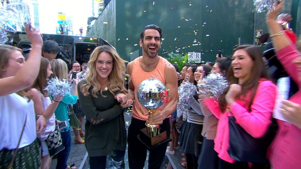 "Dancing With the Stars" season 22 champions Nyle DiMarco and Peta Murgatroyd visited "Good Morning America" in Times Square, May 25, 2016.