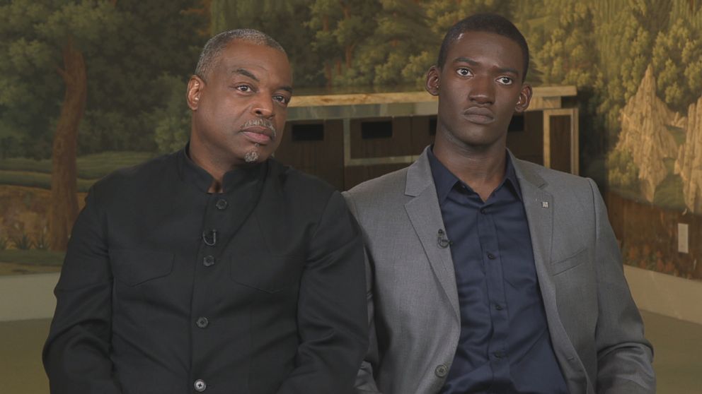 PHOTO: LeVar Burton (left) and Malachi Kirby (right) talk about their experiences portraying the "Roots" miniseries character Kunta Kinte.