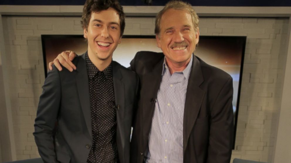PHOTO: Nat Wolff and Peter Travers at ABC Headquarters on the set of Popcorn with Peter Travers.