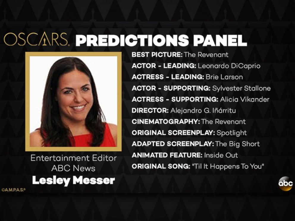 PHOTO: Lesley Messer and her Oscar Predictions for 2016.