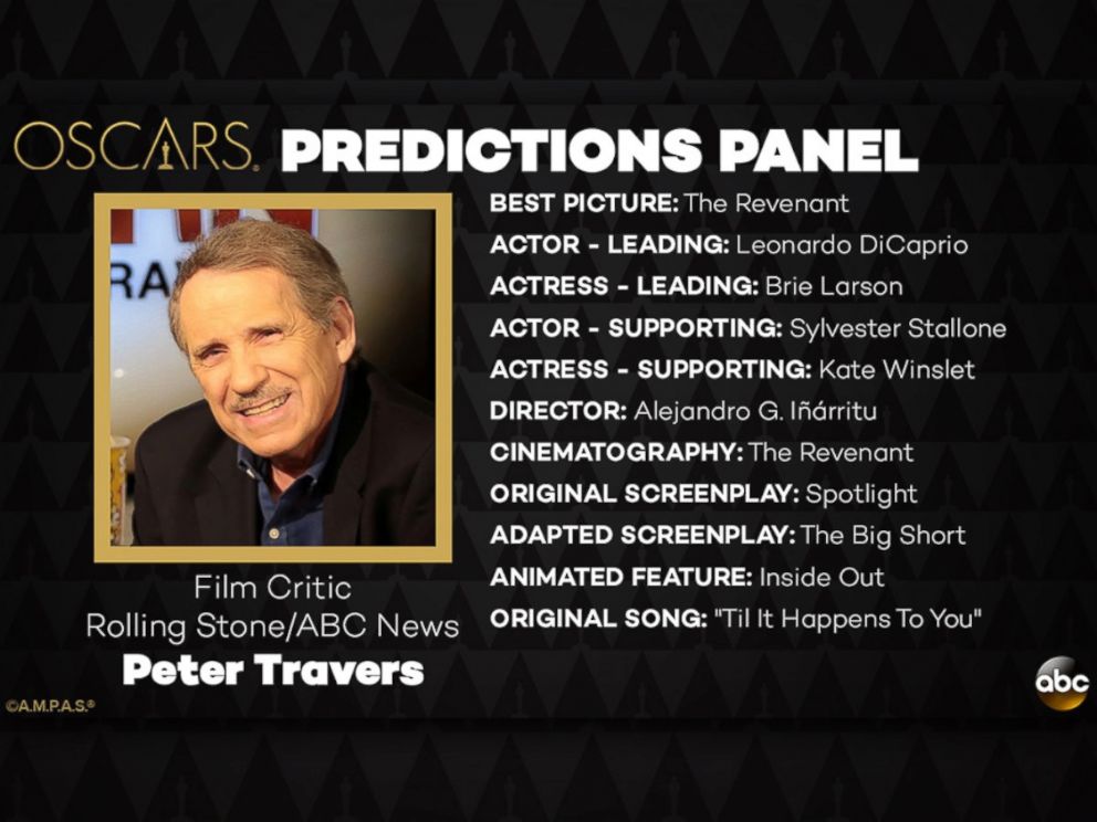 PHOTO: Peter Travers and his Oscar Predictions for 2016.