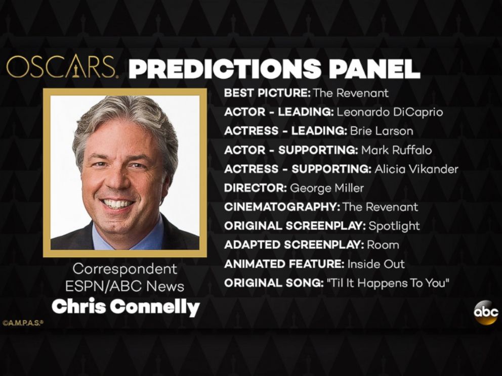 PHOTO: Chris Connelly and his Oscar Predictions for 2016.