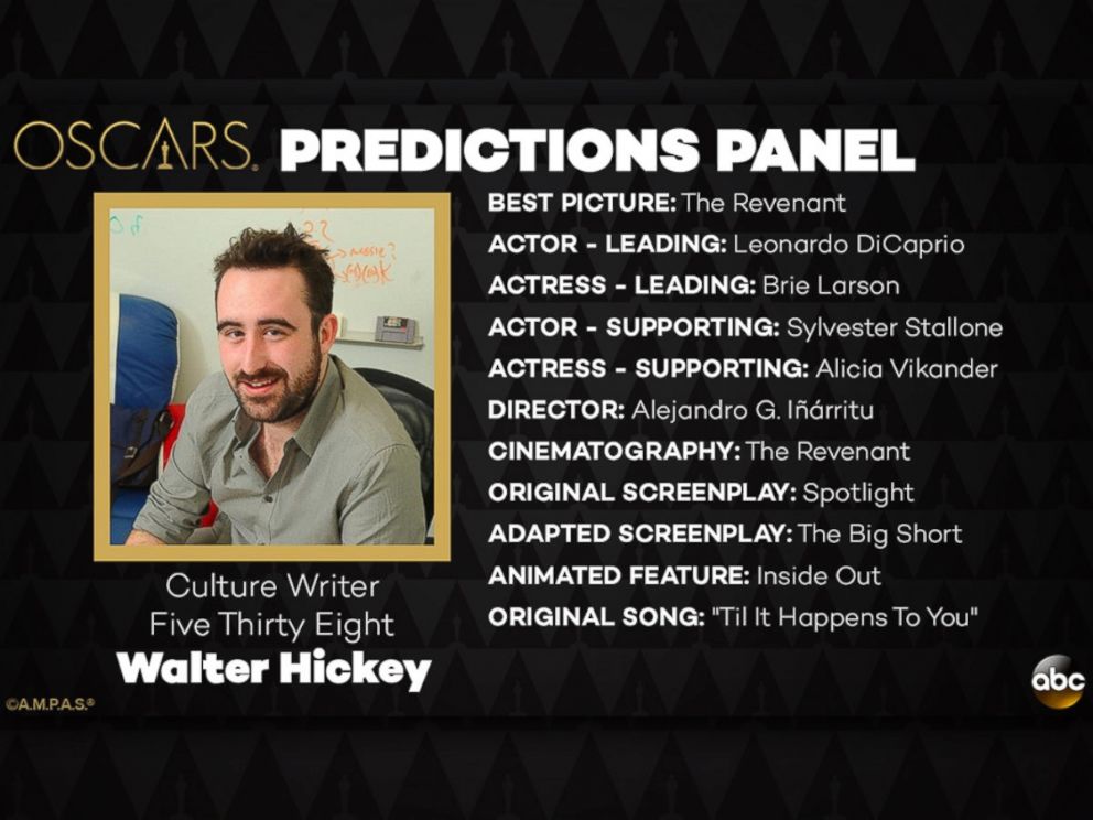 PHOTO: Walter Hickey and his Oscar Predictions for 2016.