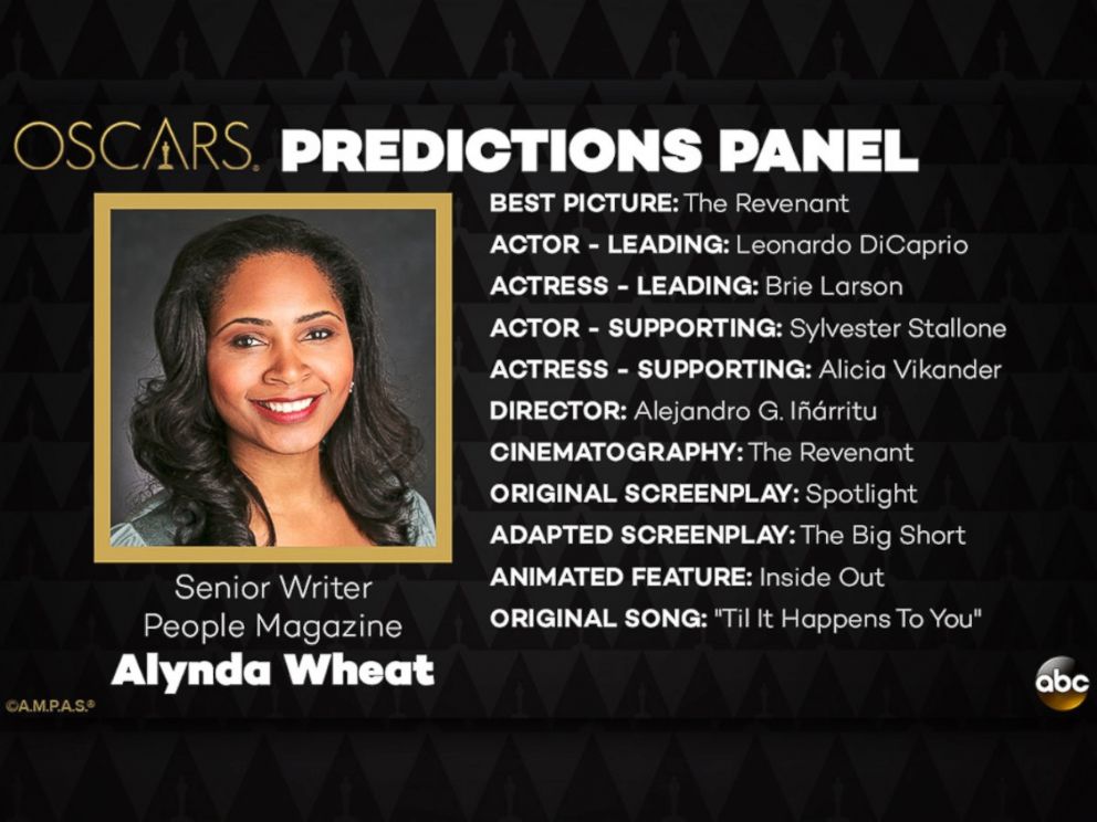 PHOTO: Alynda Wheat and her Oscar Predictions for 2016.