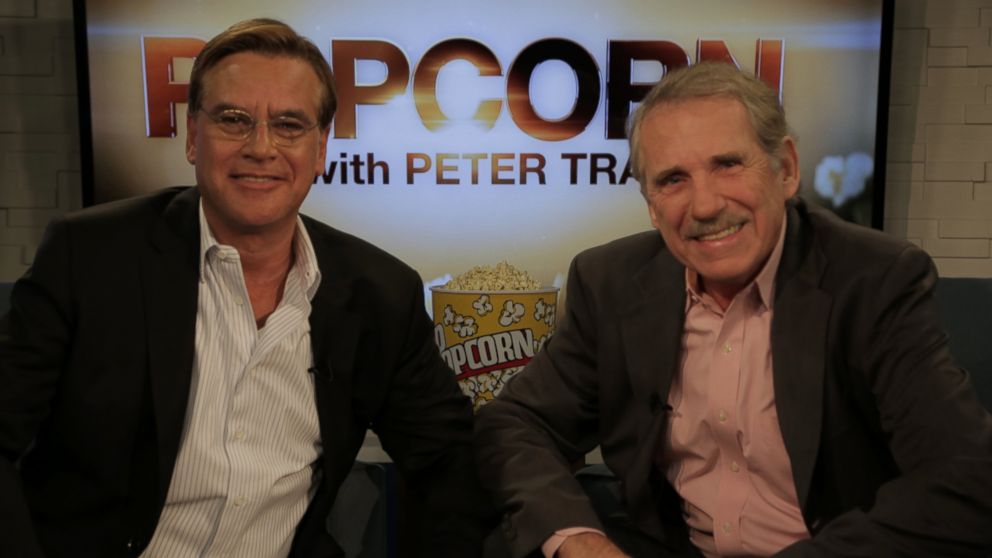 PHOTO: Aaron Sorkin and Peter Travers on the set of 'Popcorn with Peter Travers' 