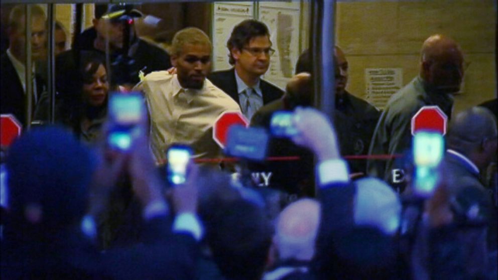  Chris Brown is seen leaving court, Oct. 28, 2013. 