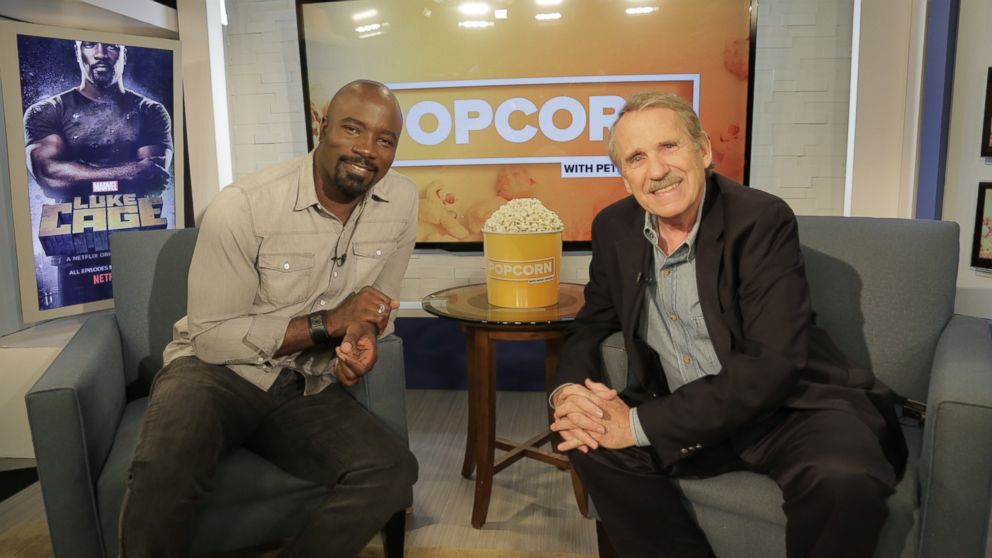 PHOTO: Mike Colter and Peter Travers at the ABC News Headquarters in New York, Sept. 29, 2016.