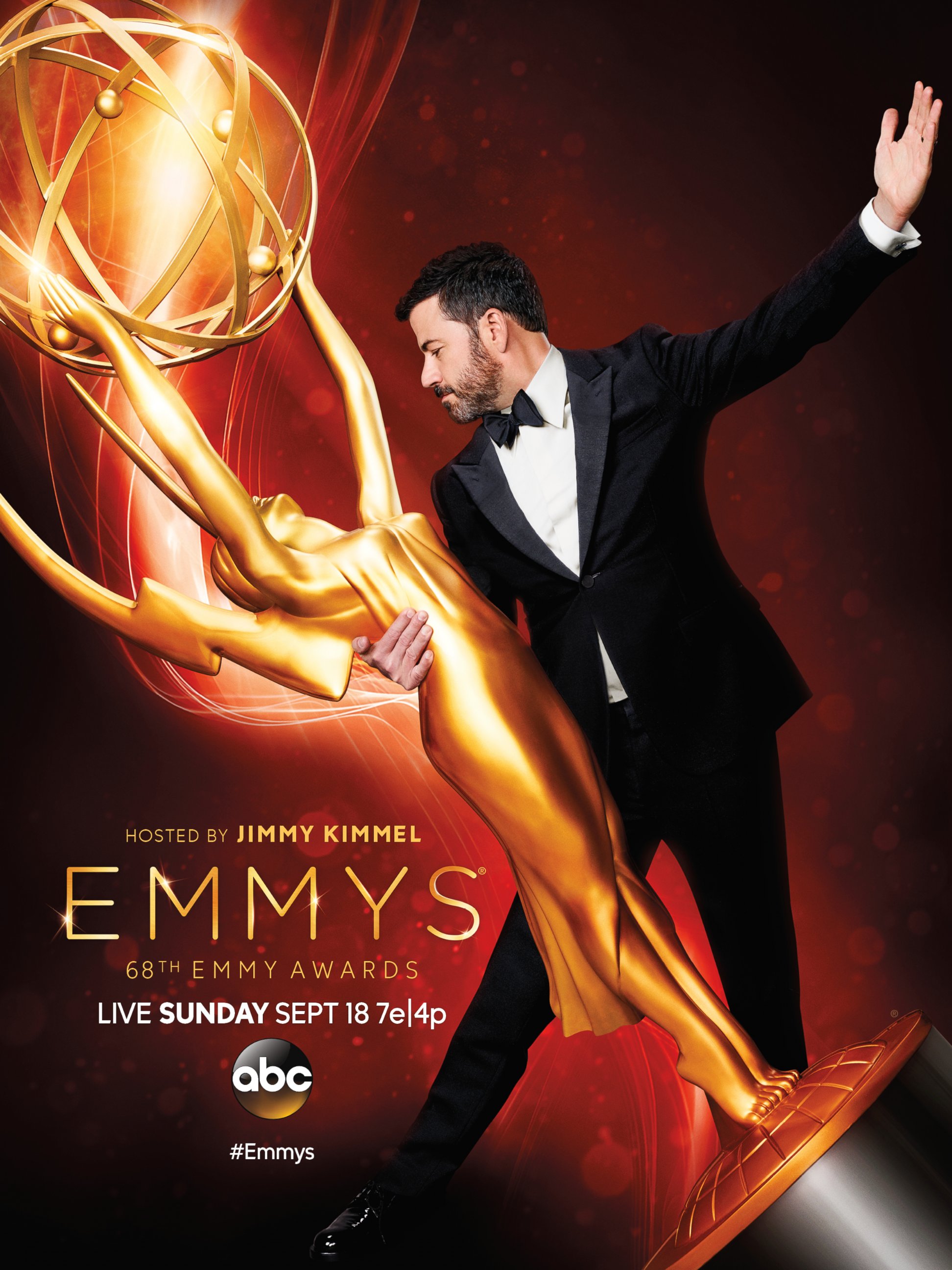PHOTO: The Emmy nominations countdown is on. The event will be held on Sunday, Sept. 18, 2016, on ABC and will be hosted by Jimmy Kimmel.