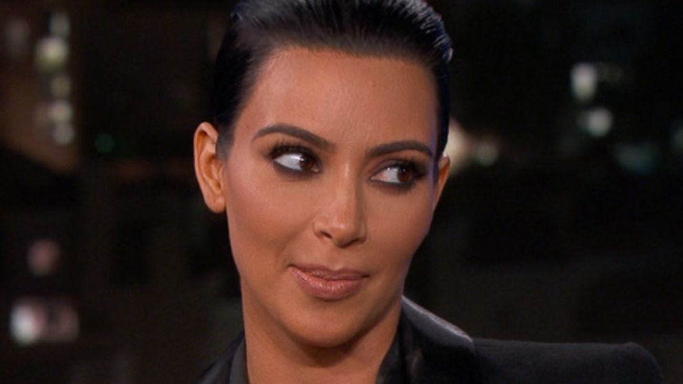 Kim Kardashian is pictured on "Jimmy Kimmel Live!" on April 30, 2015. 