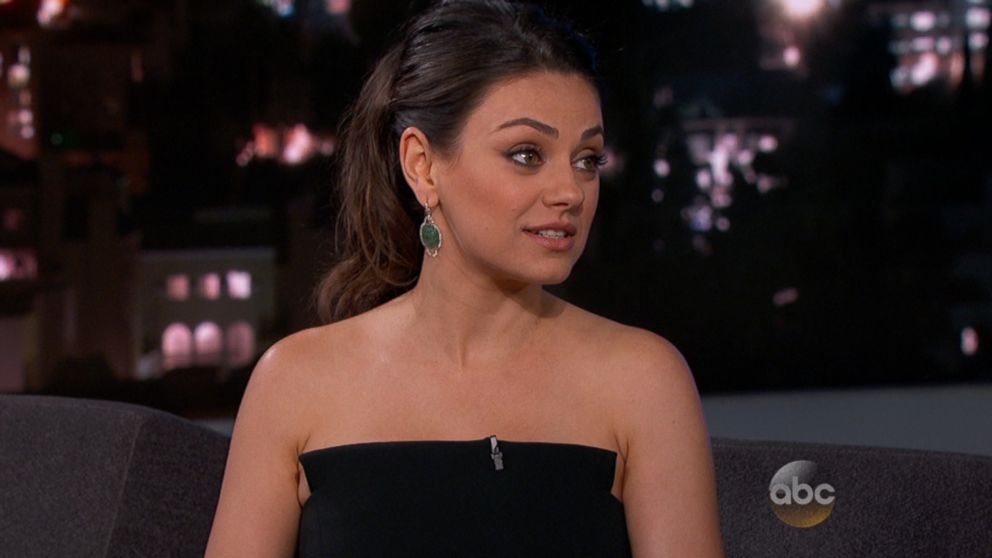 Mila Kunis is pictured on "Jimmy Kimmel Live!" on Feb. 3, 2015. 