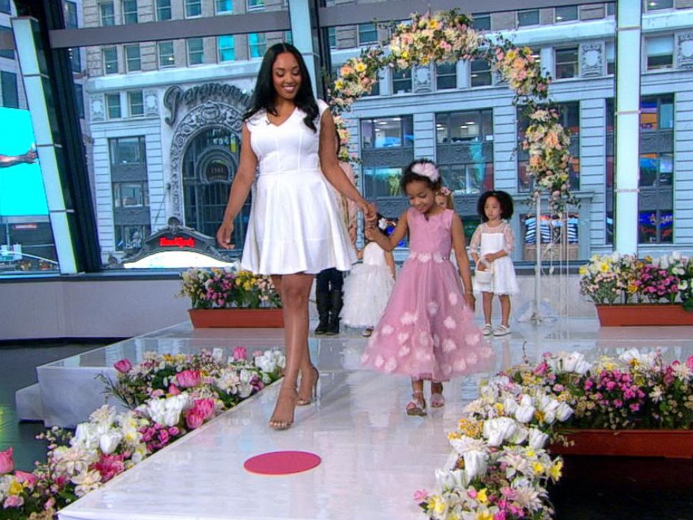 PHOTO:Leah Still, 5, revealed her pink, sparkly 3D applique flower girl dress for the upcoming wedding of her dad, Devon Still.